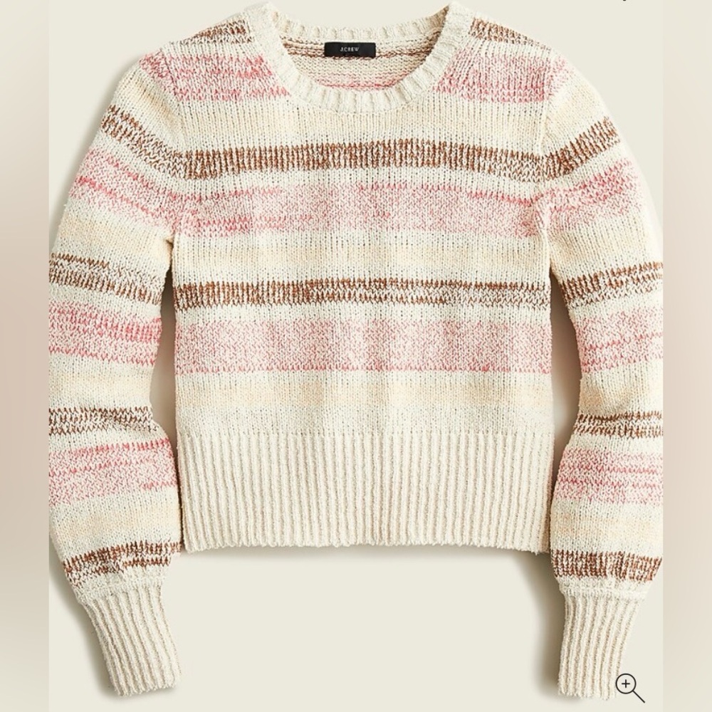 J. Crew Bouclé crewneck sweater in wide stripe
